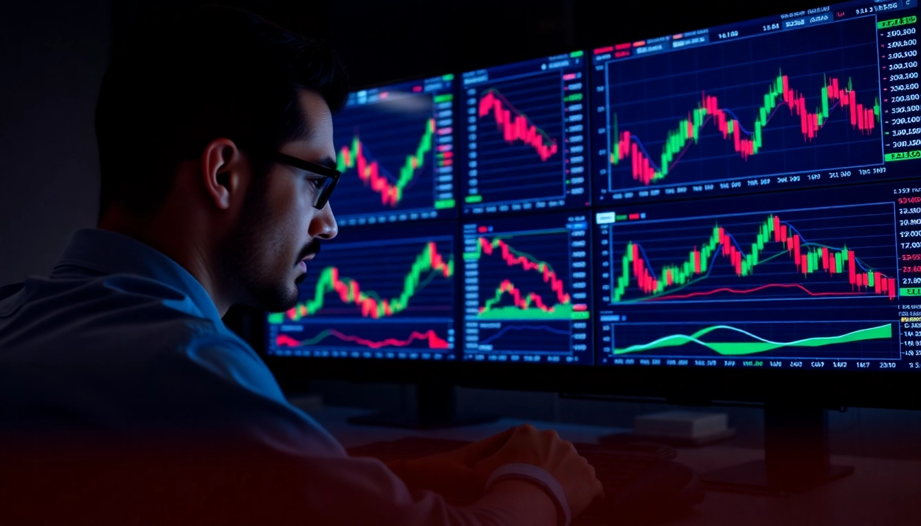 Trading view chart analysis with traders engaging in real-time market decisions for financial